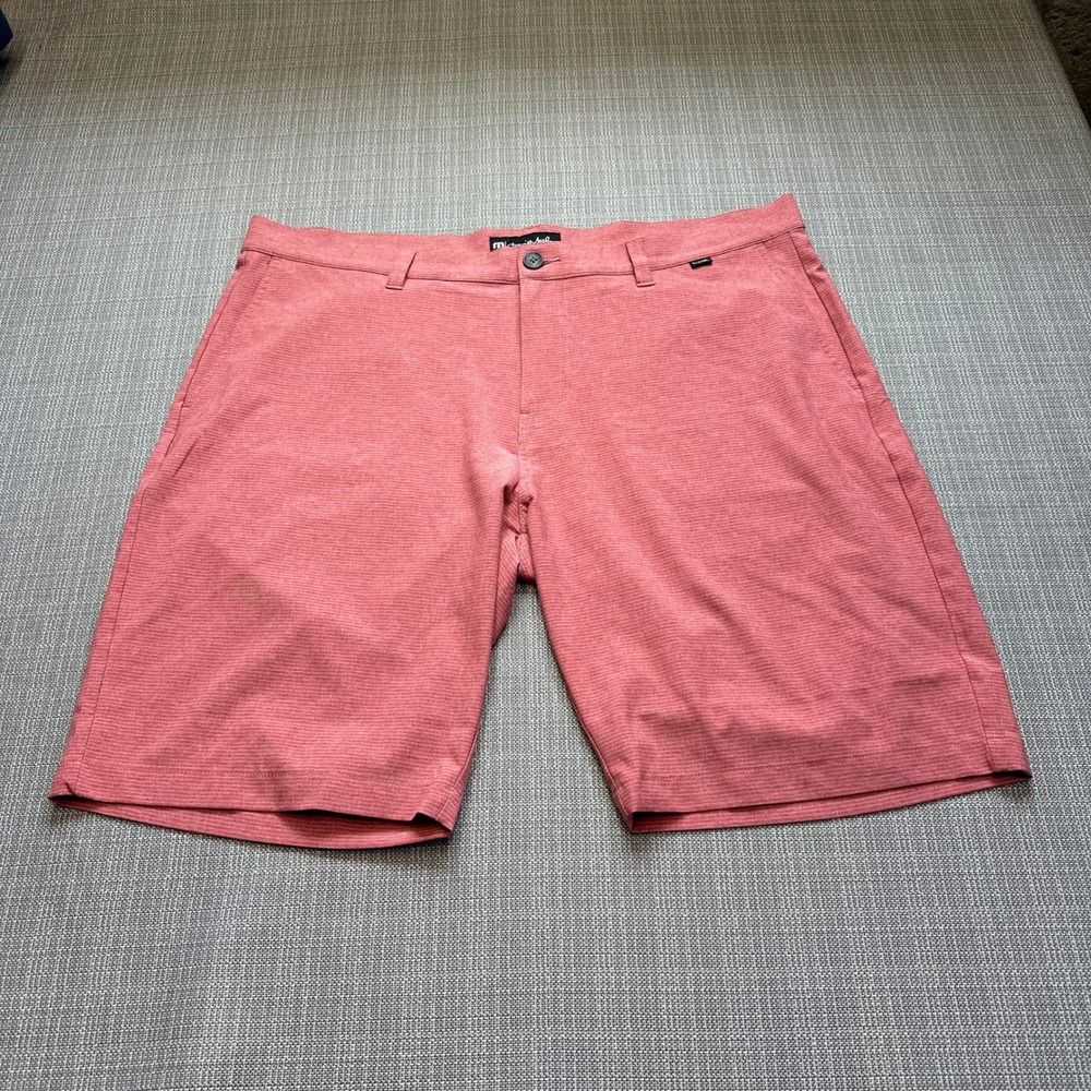 Travis Mathew Coral Heathered Golf Performance Shorts Size 40 Sporty